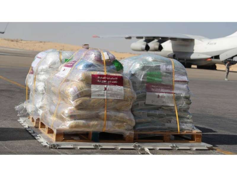 طائرتان قطريتان تصلان إلى مدينة العريش المصرية تحملان مساعدات لدعم الفلسطينيين في غزة