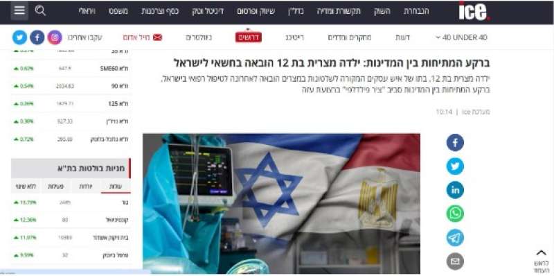 نجلة رجل أعمال مصري تدخل إسرائيل لتتلاقى العلاج سرًا